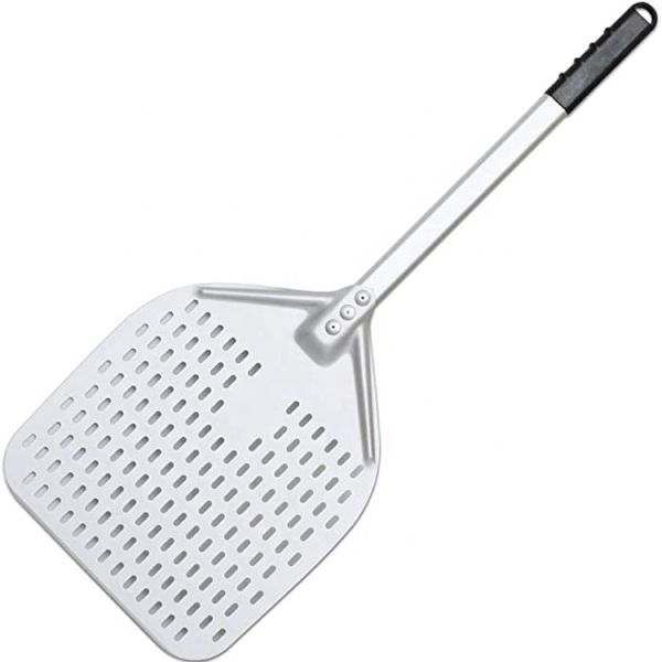 66cm Hard Anodized Aluminum Pizza Shovel 12 Inch Silver Alumina Perforated Pizza Peel