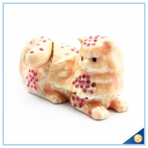 Wholesale Yellow And Pink Cat Shape Crystal Trinket Box For Sale SCJ602 from china suppliers