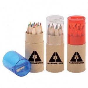 Wholesale 3.5 inch 6pcs natural  colour pencil set with sharpener custom gift mini color pencil from china suppliers