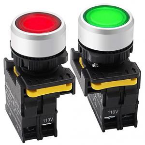 China 2Pcs Red And Green Led Indicator Lights 110V-220V 1NO 1NC Waterproof IP65 SPST  10A on sale