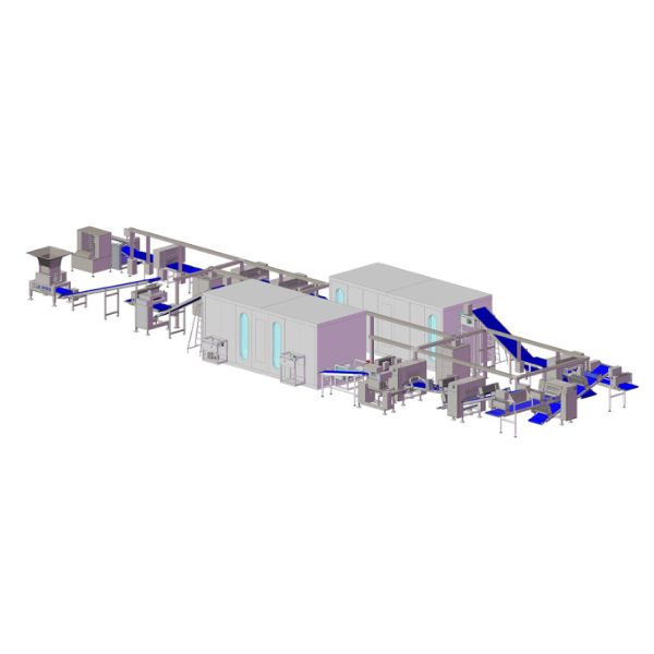 600-1200kg/H Capacity Puff Pastry Production Line Of Semi-Automatic / Fully Automatic For Stuffed Or Empty Pastries