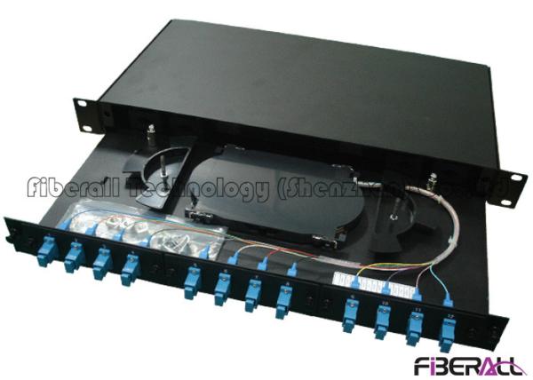 Quality 1U Height 19” Width Optical Fiber Patch Panel With 12 SC Adapter And Pigtail for sale