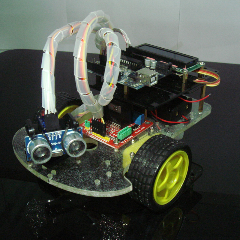 2WD Smart Arduino Car Robot Remote Control Intelligent Car with LCD Screen