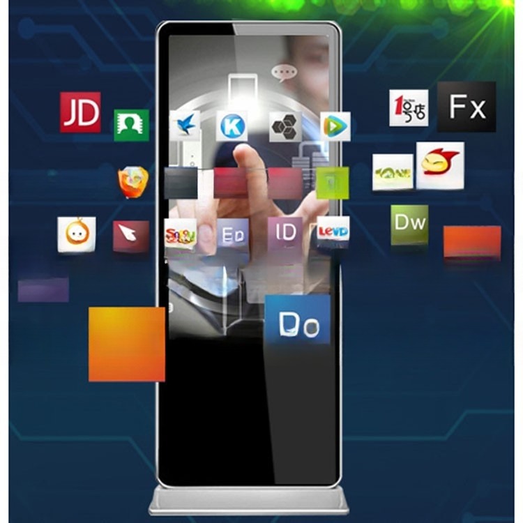 Free stand 55" inch interactive capacitive multi touch screen display CAPT touch monitor with Win10/11 PC or Android OS Kiosk