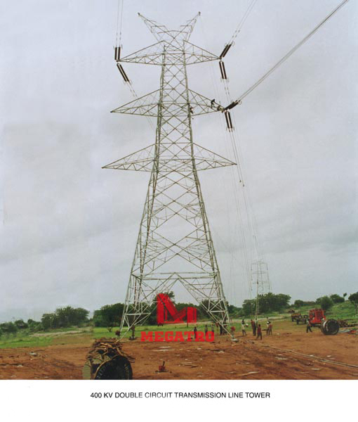 400KV double circuit transmission line steel tower