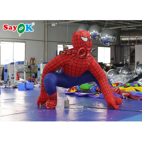 Blow Up Cartoon Characters Super Hero 2.5m Red Inflatable Spiderman For Ceremony Decoration