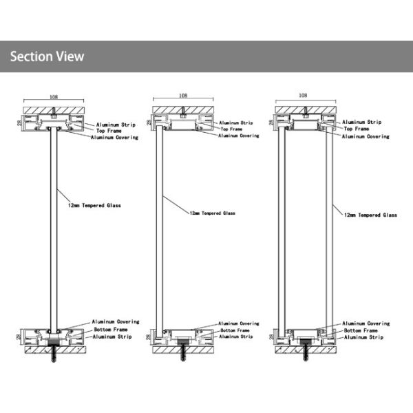 Tempered Full Height Glass Partition Panorama Full Transparent Glass Partition Wall
