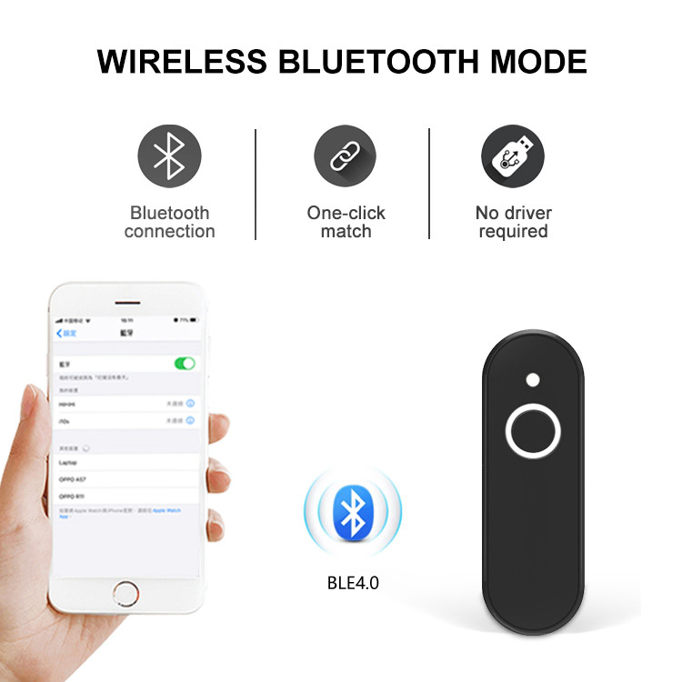1D Portable Bluetooth Barcode Scanner 617nm LED CCD Image Sensor With Memory