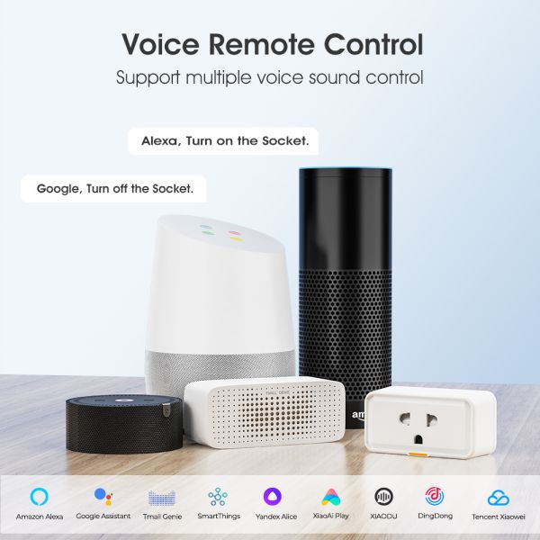 Tuya socket Timing Power Monitor Smart Life Alexa Google Home WIFI Smart Plug 16A Socket Smart Home