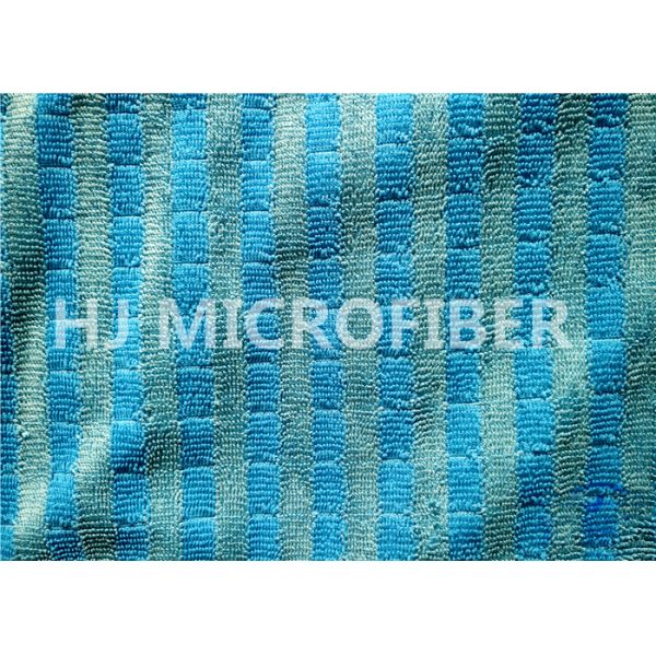 Plain Dyed Jacquard Grid Microfiber Twisted Pile Fabric For Mop Pad