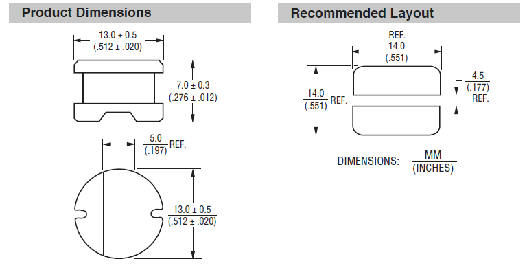 SDR1307-330KL SMD Power Inductors 33μH SDR1307 Series For CD Player