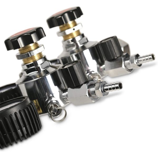 Home Brewing Beer Co2 Upper Dual Gauge Regulator with Pressure Relief Safety Valve