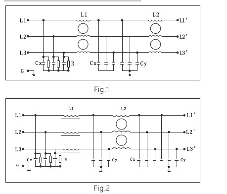 1A-200A 250 / 440VAC Screw Connection 3 Phase Power Line Noise Filter Low Pass EMC