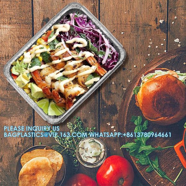 33.8oz Aluminium Foil Baking Pan With Clear Lids, 1000ml Aluminum Foil Trays Take Out Containers, Tin Foil Pack