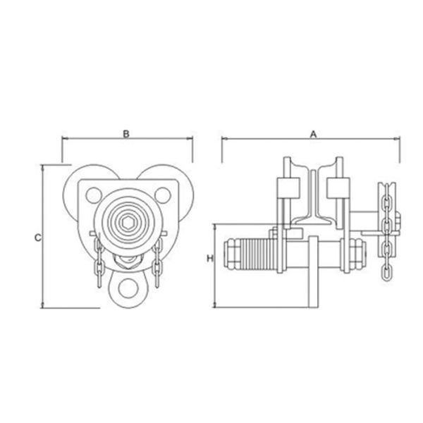 Geared Trolley for I-beam 0.5 ton - 20 ton Workshop / Warehouse