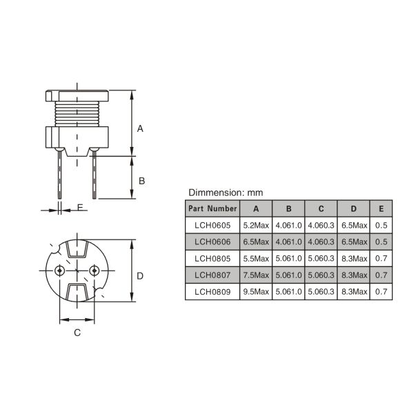 Vertical Leaded Power Inductor 2 Pin Fixed Choke Coil High Reliability