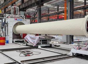 China Preinsulated Pipe Making Machine For PU Spraying PE Film Wrapping 2 Step Method on sale