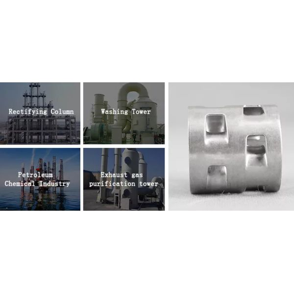 SS304 SS316L Metal Pall Ring Random Packing for Chemical Towers