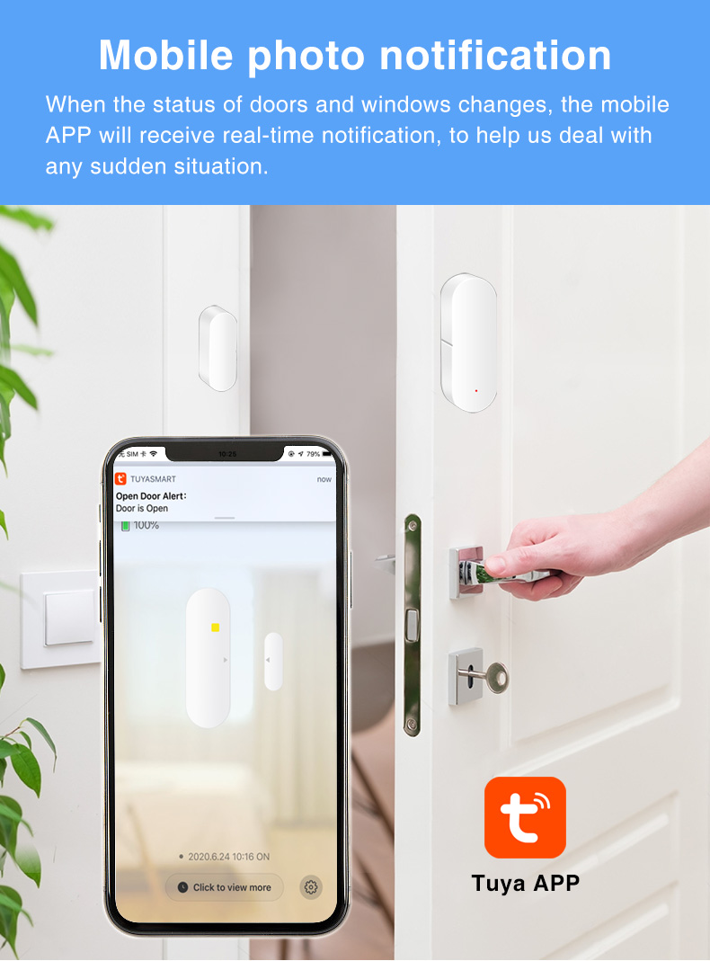 Zigbee 802.15.4 Wifi Door Window Sensor Tuya Smart Door Sensor No Hub