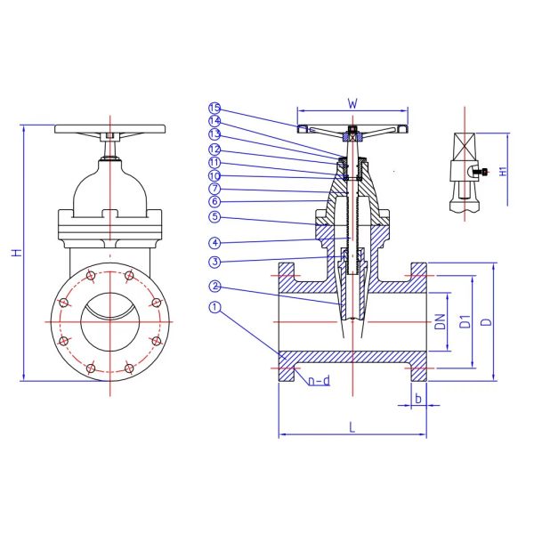 BS 4504 Ductile Iron PN10 PN16 DN100 50mm Non Rising Stem Gate Valve NRS Gate Valve For Water
