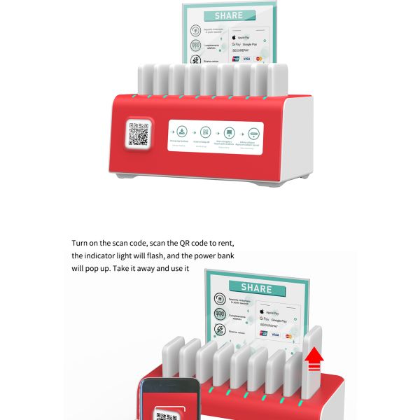 HopeYear Rental Power Bank Charging Station 9 Port 5000mah