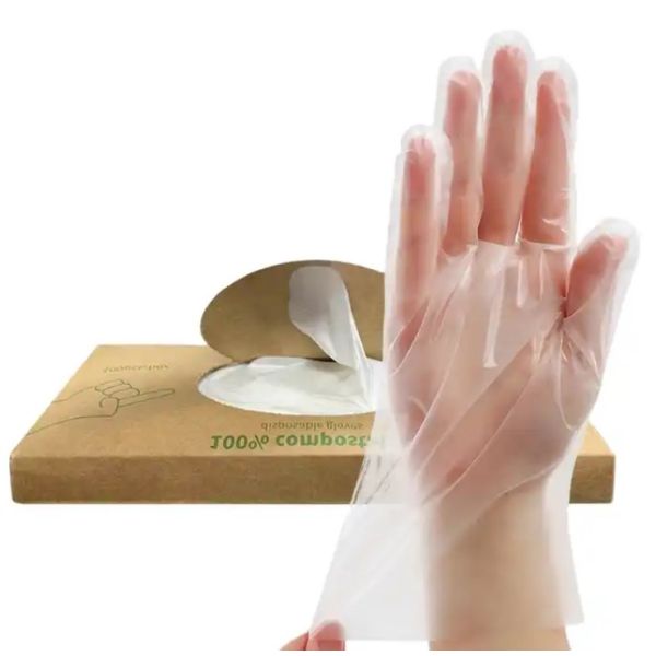 Disposable Biodegradable Compostable Plastic Gloves Customized Color for Kitchen