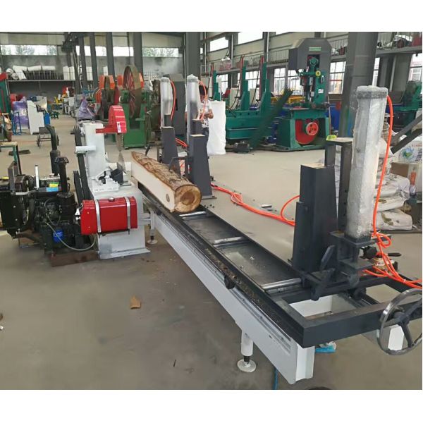 Heavy Duty 2 Blades Circular Sawmill with Carriage, Round Log Cutting Sliding Table Saw