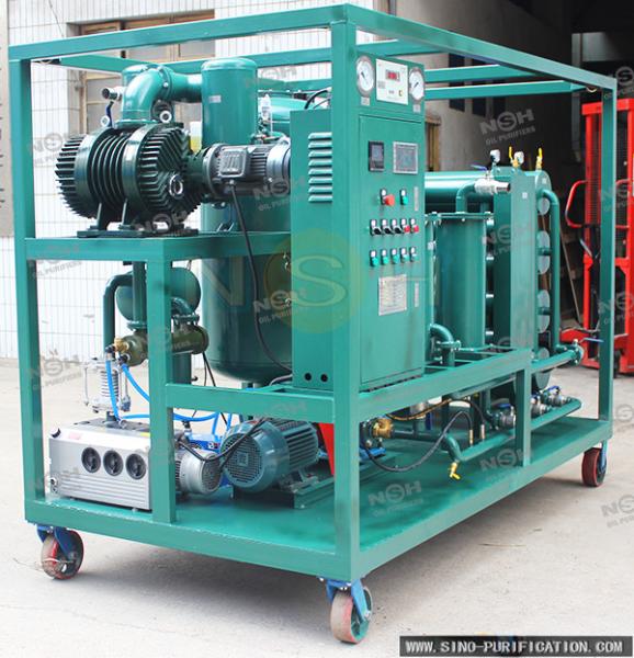Quality Double Stage Mobile Type Vacuum Oil Filter Machine With Variable Flow Capacity for sale