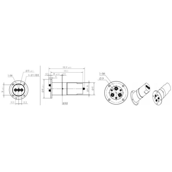 Three Channels Radio Frequency Rotary Joint High Frequency 8-12GHz With SMA Interface