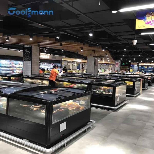 Quality Open Supermarket Island Freezer Automatic Defrosting Horizontal Display for sale