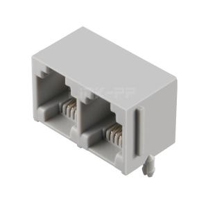 China LPJE702NNL Tab UP Without LED 1X2 Port RJ11 Jack 6P4C Connector without Integrated Magnetics on sale