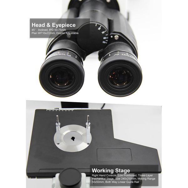 Trinocular Halogen Lamp Metallurgical Microscope