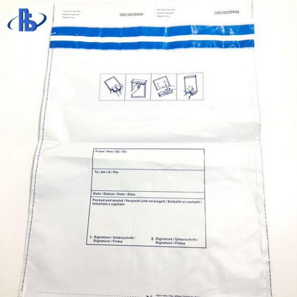 Custom Tamper Evident Security Bags With Unique Tracking Code / Barcode