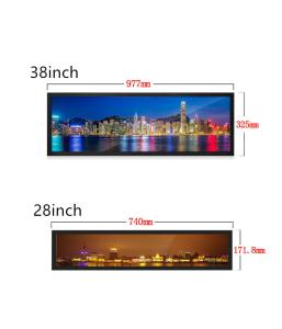 High Brightness Taxi Ultra Wide Lcd Bar Display Transparent Support Multiple Language