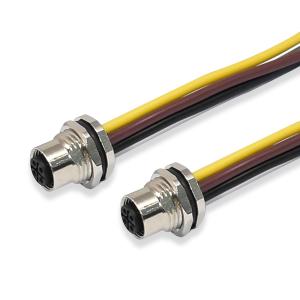 China 250V M12 4 Pin Waterproof Connector Plug Cable Straight Assembly PA GF on sale
