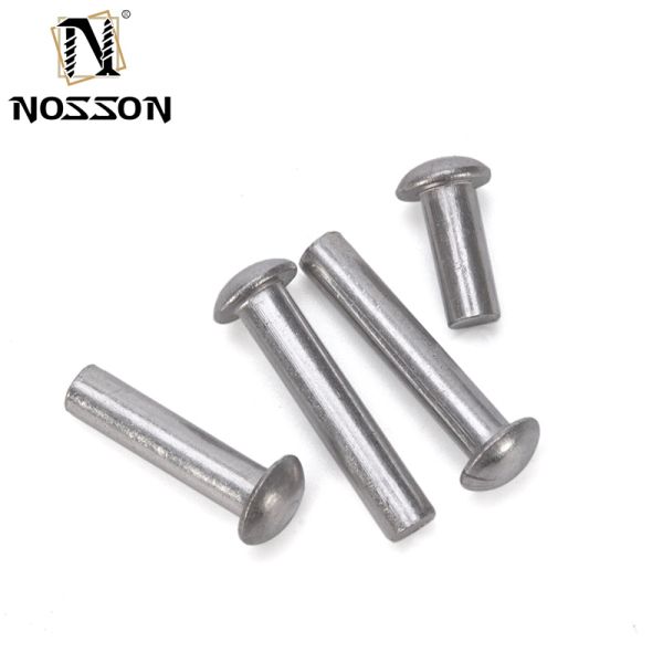 ISO Standard Metric Aluminium Brass Solid Core Rivet Fastenal Flat Head Round Head Solid Mild Steel Copper Rivets with Bright Finish