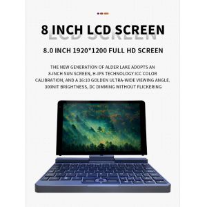 Intel Processor 2 In 1 Mini Laptop Computer 12g Ddr5 1tb Ssd 8 Inch Touch Screen