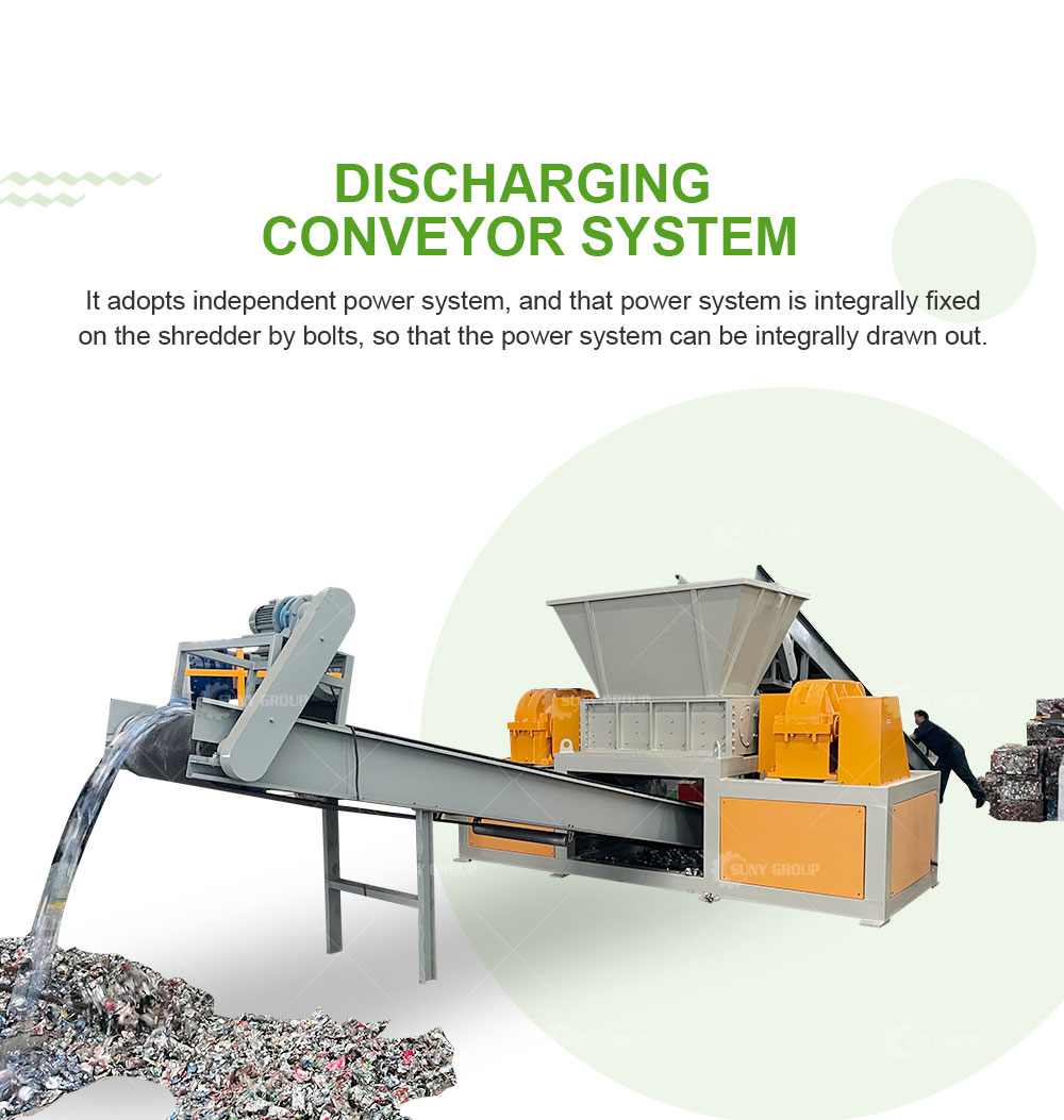 Multifunctional PLC Controlled Used Car Shell Shredder Double Shaft Metal Shredder