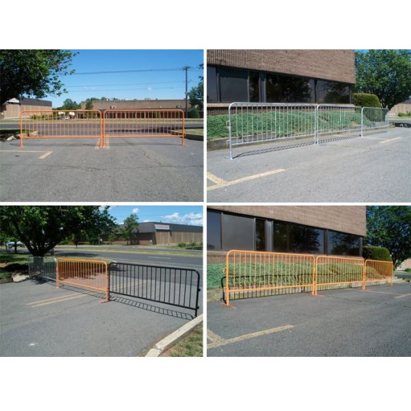 1.1*2.5m Portable Crowd Barriers , Powder Coated Type Construction Site Barrier Fence