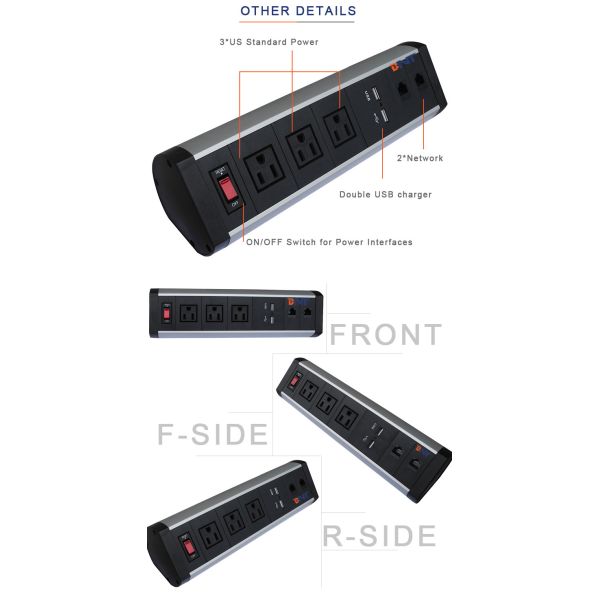 Factory hot sale clamp on table electrical usb charger desk socket with rj45