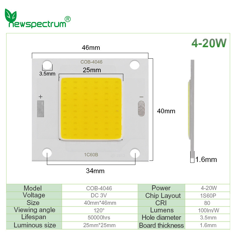 DC Inverted Integrated COB LED Module 20W 30W High Power LED