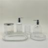 Buy cheap Ribbed Glass Bathroom Accessory Set For Hotel And Home Clear Color from wholesalers