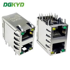 Wholesale RJ45 multi port connector 2X1 8P8C with light strip shielding DGKYD59212188DB2A1DY4DH network port socket from china suppliers