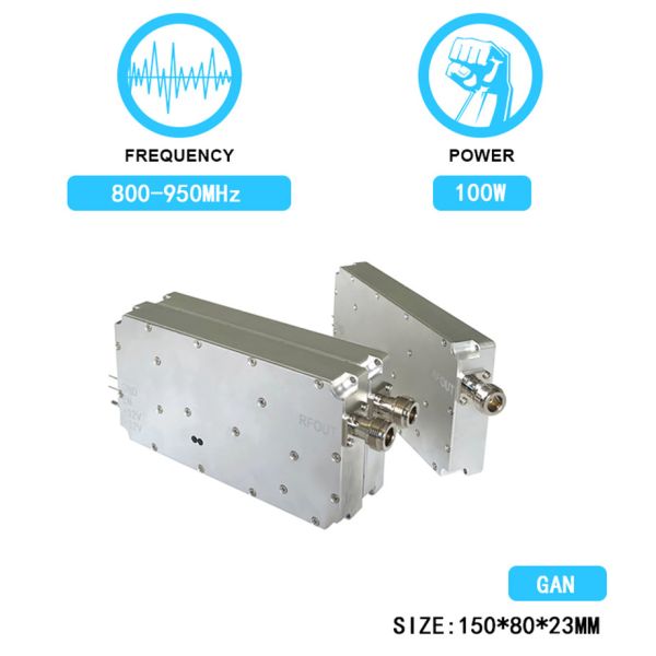 100W 800-950MHz Fpv Uav C-Uas Jamming System Anti-Drone Module with RF Power Amplifier And GAN And Isolation Protector