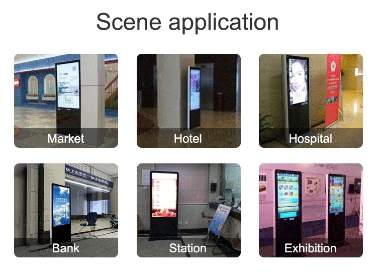 Free Standing Indoor Digital Advertising Display With LCD Touch Screen