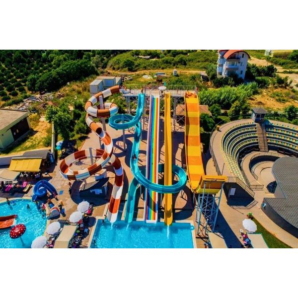 Water Park Playground Area Equipment Swimming Pool Games Fiberglass Slide