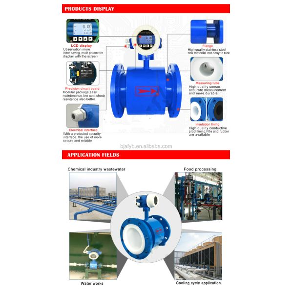 SUS316L High Accuracy Electromagnetic Vertical Ultrasonic Steam Sewage Flange Type Flow Meter RS485
