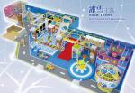 Indoor soft playground in snowy design for kids with snow theme
