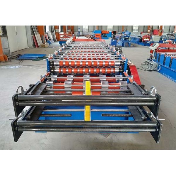 Two layer exchange freely double layer roll forming machine have hydrualic driving system