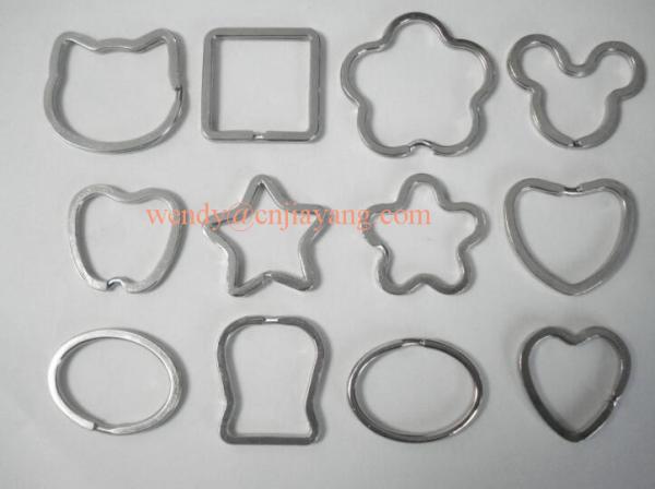 Quality jiayang cat shape flower shape fish shape split keyring and snap hook with key ring for sale